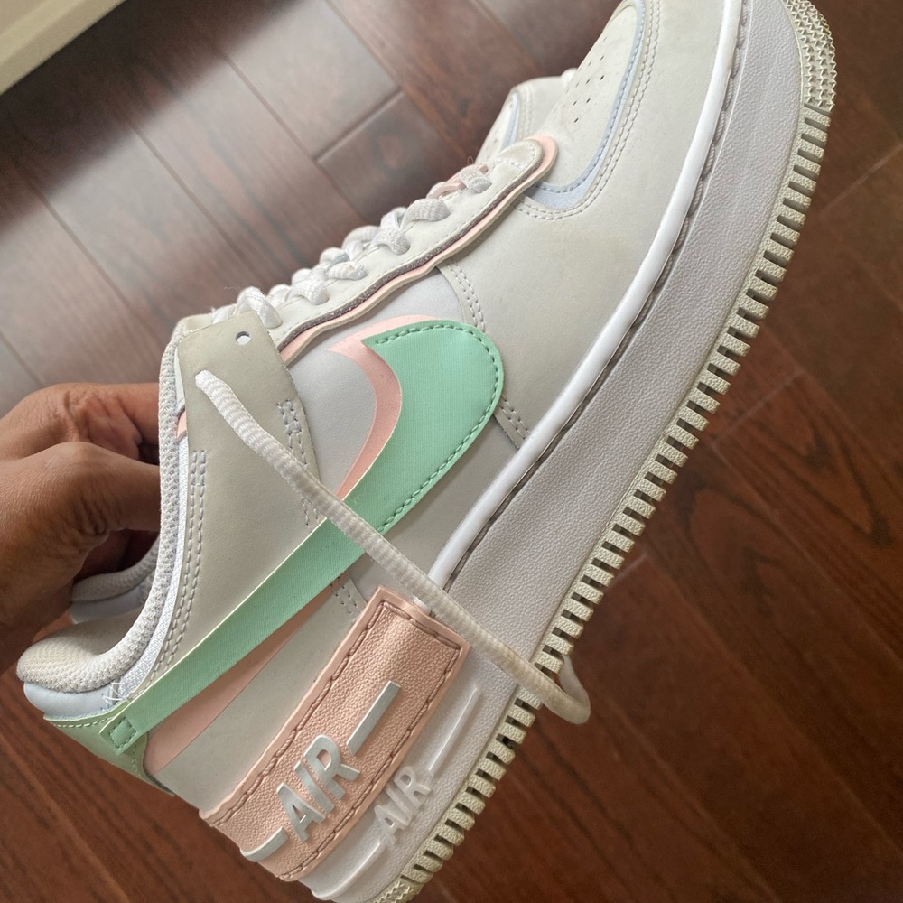 Nike Air Force 1 with Mint and Pink Accents